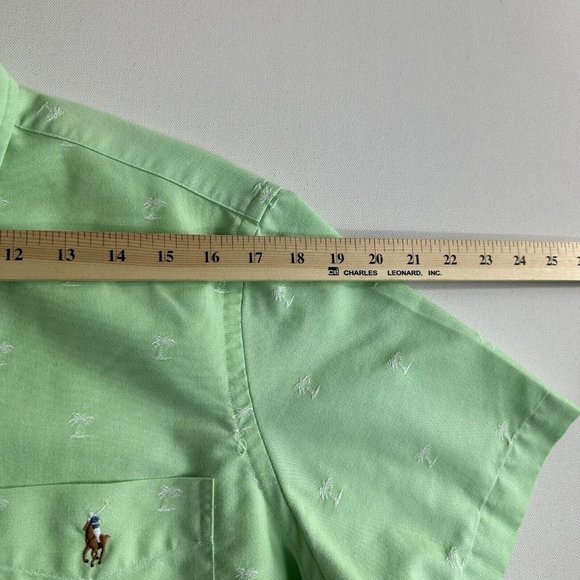 Polo Ralph Lauren Classic Fit Palm Tree Button Down Shirt Men Size Large Green - Picture 8 of 10